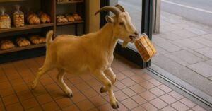 Bode inusitado invade padaria e rouba pacote de torradas em Petrópolis 1 Bode Inusitado Invade Padaria e Rouba Pacote de Torradas em Petrópolis